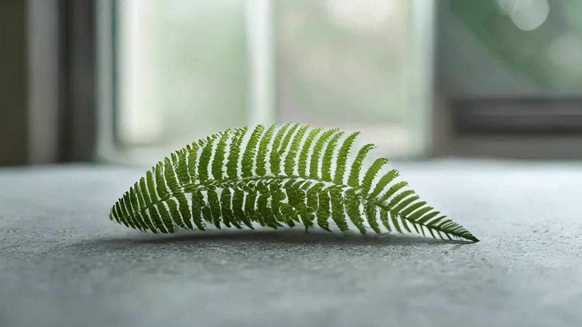 A close-up of a Mauritian Fern Tip plant with vibrant green leaves.