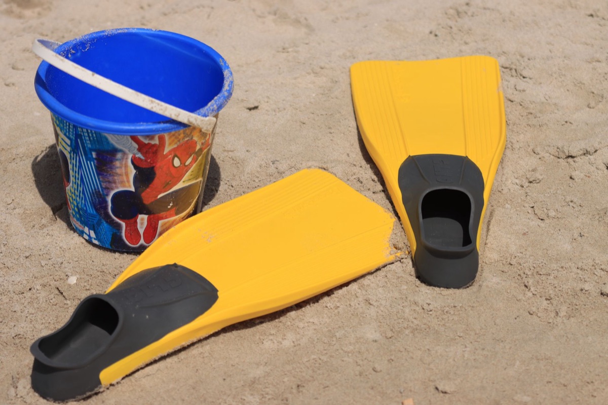 fiji beach with snorkel gear