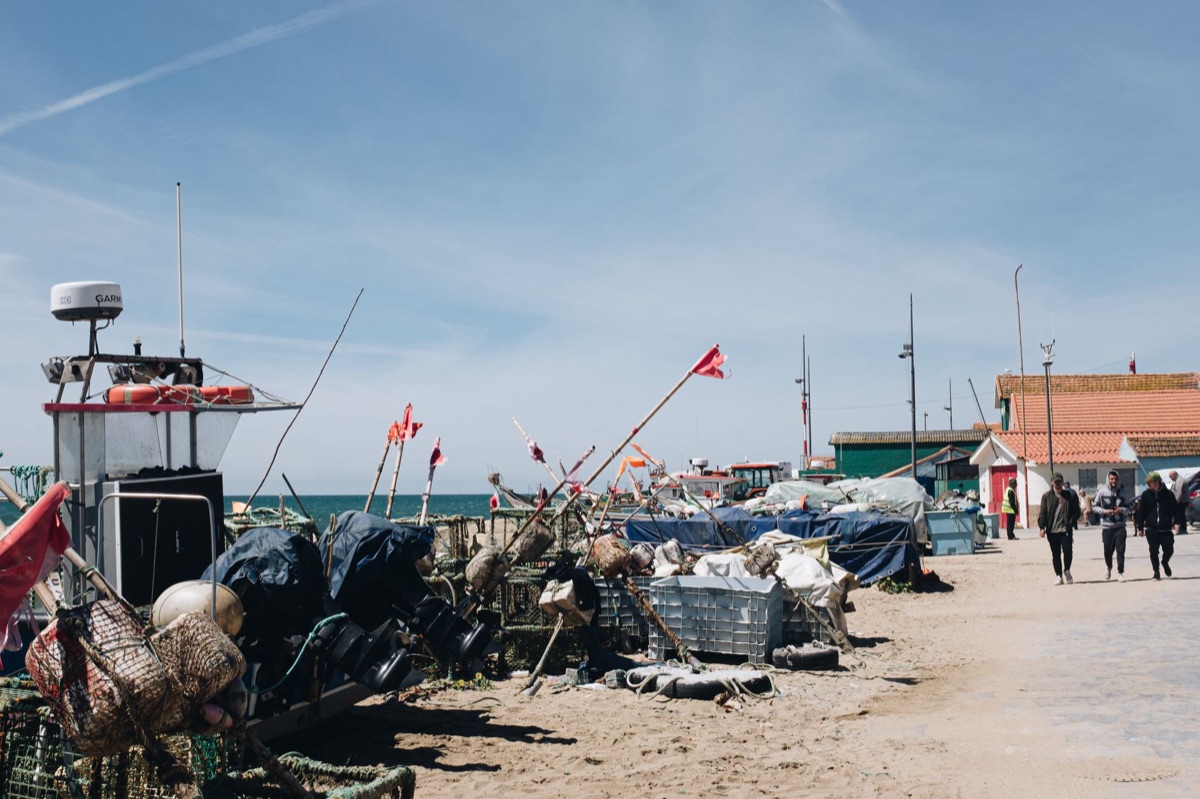 Fishing gear on shore