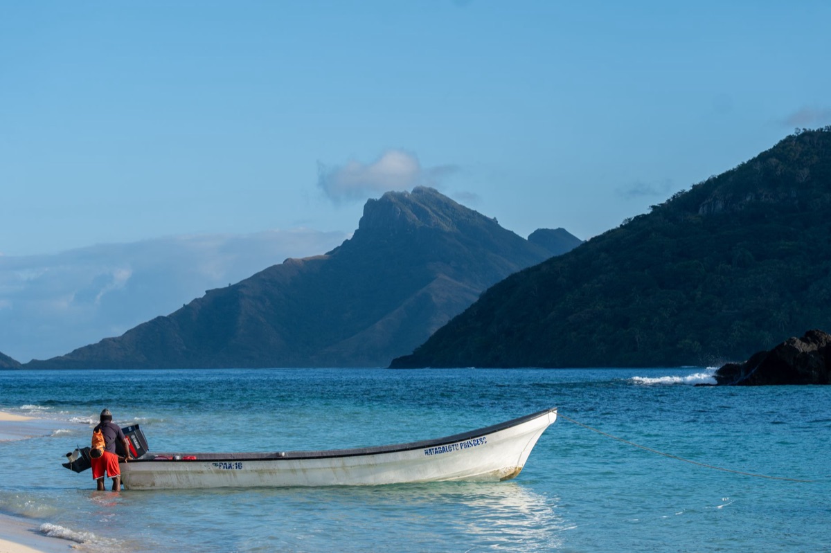 fiji boat with snorkel gear