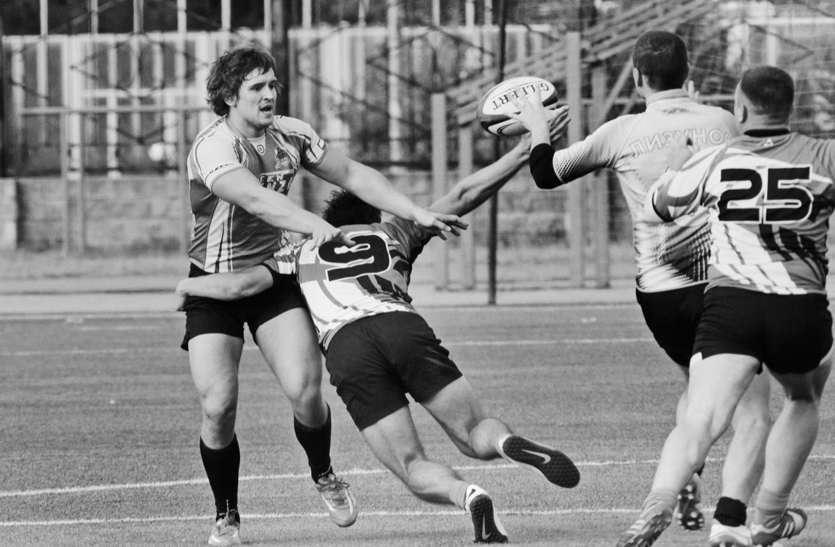 Jugador de rugby en camiseta