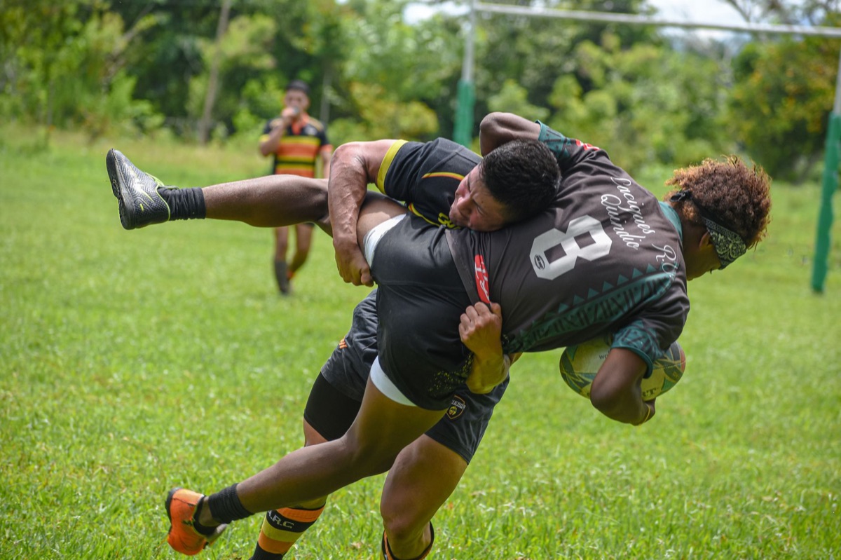 jogadores de rugby em ação